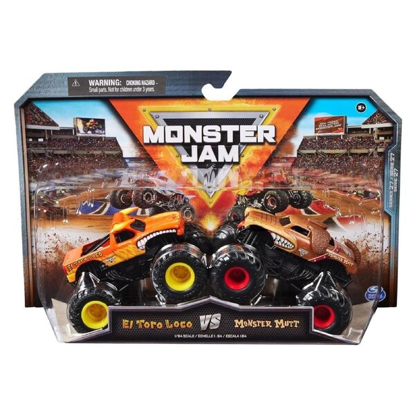 Monster Jam El Toro Loco vs Monster Mutt 1:64 Diecast Truck 2 Pack