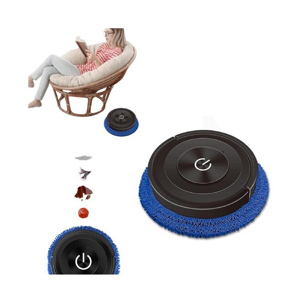 Smart Silent Touch Sweeping and Mopping Robot Wet and Dry All-in-One Cleaning Machine-Black