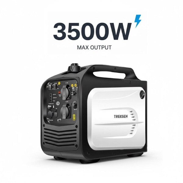 TrekGen TG3500 3500W Portable Inverter Generator – 240V Pure Sine Wave, Lightweight Petrol Power for Camping & Backup