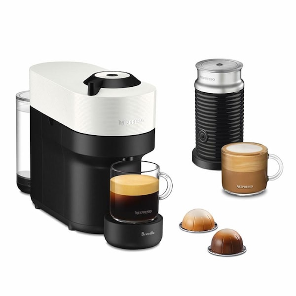 Nespresso Vertuo Pop by Breville Coffee Machine Bundle White
