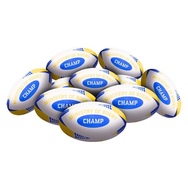 STRADIA "CHAMP" Size 2 Rugby League Ball – "MIDI Series Rugby Ball for Beginners and Souvenirs" – Pack of 10 with FREE Mesh Storage Bag