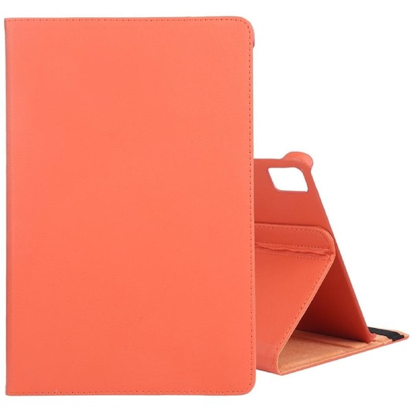 For iPad Air 13-inch (M3) Case, Rotatable PU Leather Lychee Cover, Stand, Orange