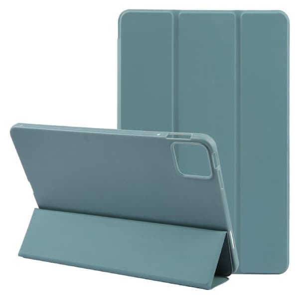For iPad Air 11-inch (M3) Case, 3-Fold PU Leather Cover,Dark Green