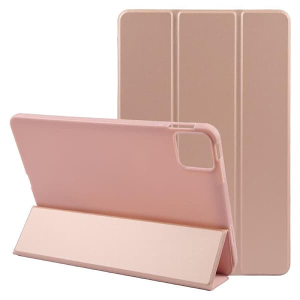 For iPad Air 13-inch (M3) Case, 3-Fold PU Leather Cover,Rose Gold