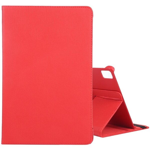 For iPad Air 13-inch (M3) Case, Rotatable PU Leather Lychee Cover, Stand, Red