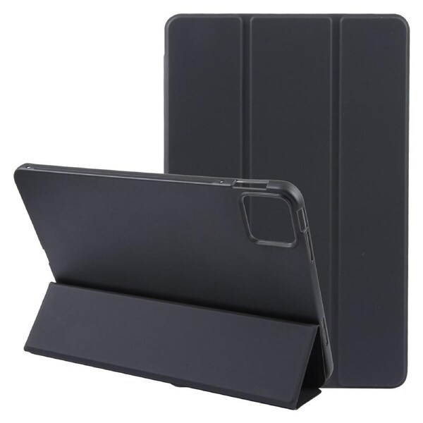 For iPad Air 11-inch (M3) Case, 3-Fold PU Leather Cover,Black