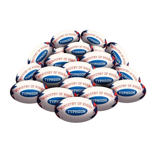 STRADIA "TYPHOON" Size 5 Rugby League Ball – "International Match Series with Silica Reinforced Grip" – Pack of 20 with FREE Mesh Storage Bag