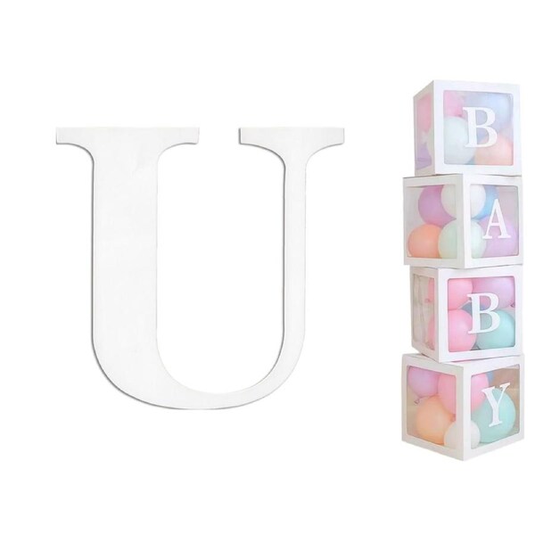 White Cardboard Letter U (Pack of 2)