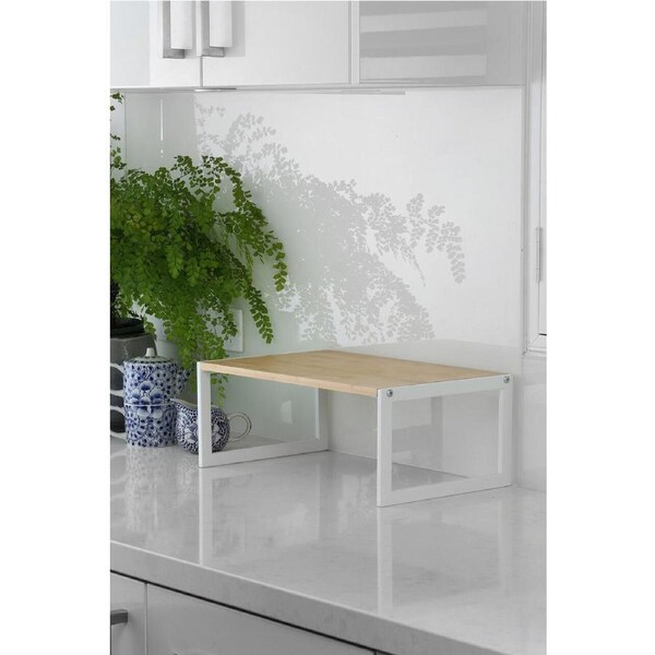 Bamboo Kitchen Pantry Shelf White 45cm x 26cm