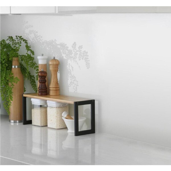 Bamboo Kitchen Pantry Shelf Black 45cm x 13cm