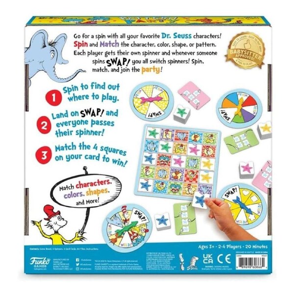 Dr Seuss Pattern Party Kids/Children Interactive Strategy Tabletop Game 3y+