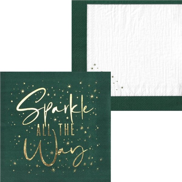 Sparkle All The Way Large Paper Napkins / Serviettes (Pack of 20)