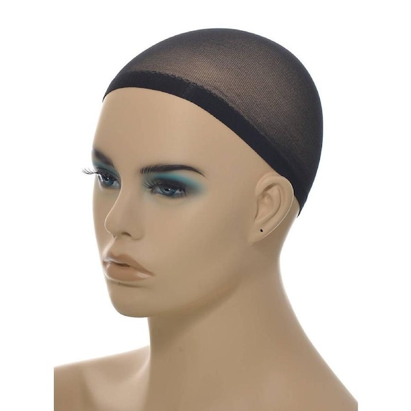 Midnight Collection 2 Pack Black Stocking Fabric Wig Cap