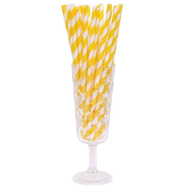 Dandelion Yellow and White Stripe 50 Pack Paper Straws