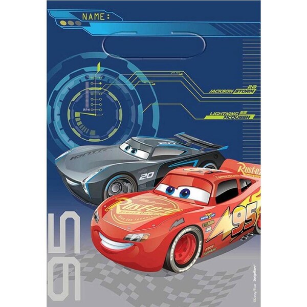 Cars Pack of 8 Plastic Loot Bags
