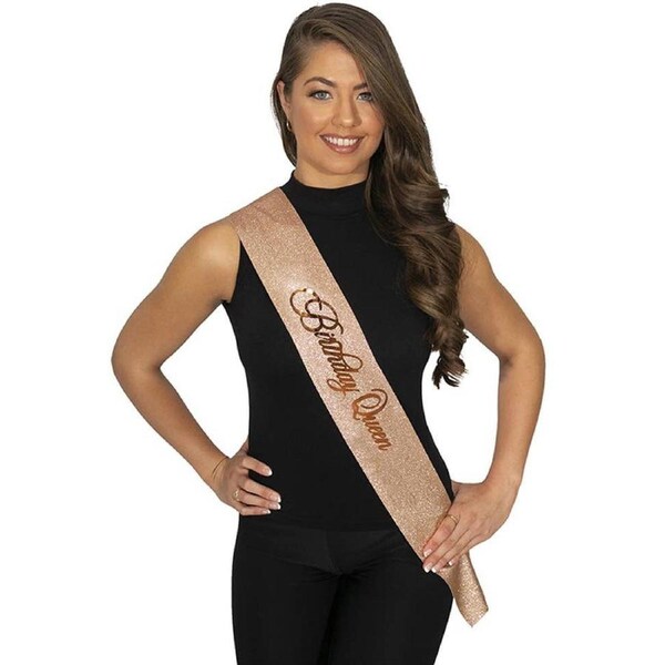 Rose Gold Sparkly Birthday Queen Party Sash