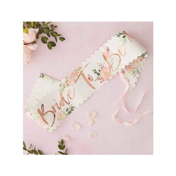 Floral Bride To Be Hens Night Sash