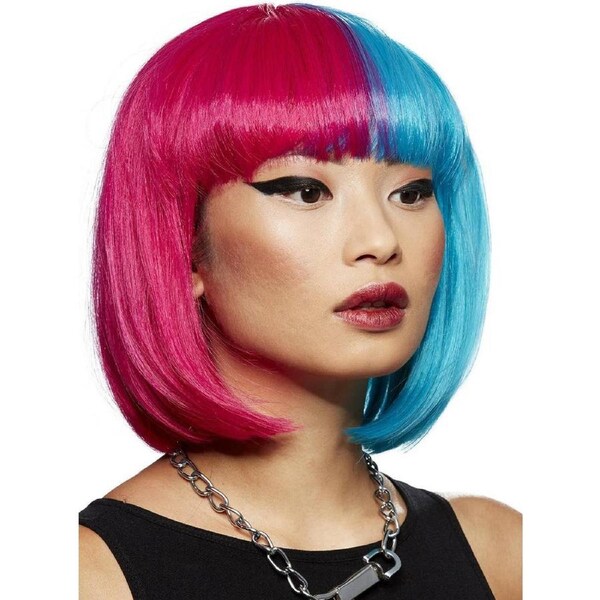 Manic Panic Blue Valentine Split Dye Bob Costume Wig