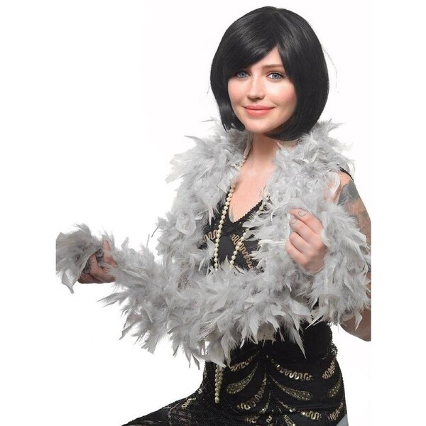 Silver Feather Boa Costume Accessory
