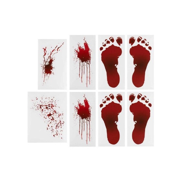 Fright Night Bloody Foot Prints Halloween Stickers