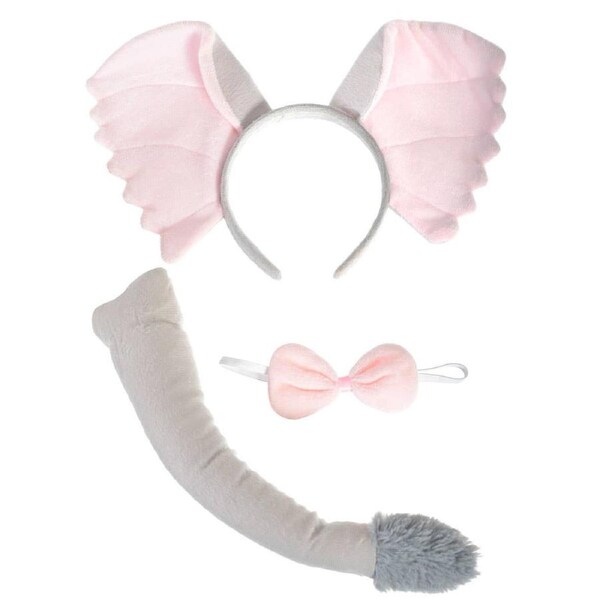 Plush Grey Elephant 3 Piece Kids Costume Accessory Set