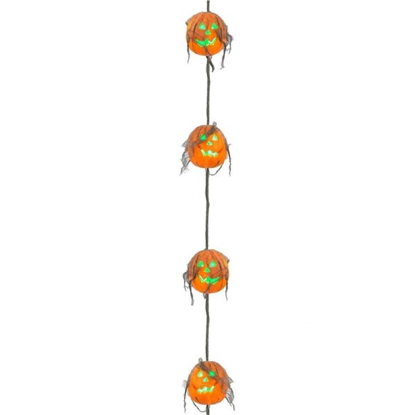 Light Up Mini Pumpkin Hanging Garland Halloween Decoration