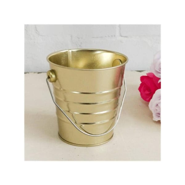 Metallic Gold 10cm Mini Bucket Party Decoration