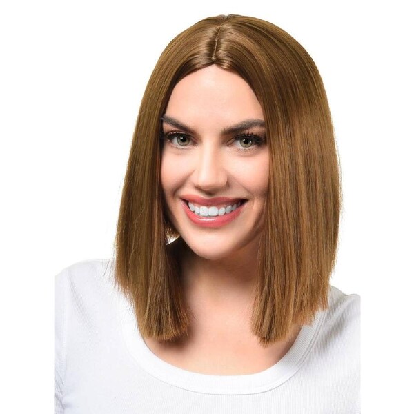 Natural Brown Womens Deluxe Heat Resistant Bob Costume Wig