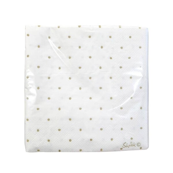 Gold and White Polka Dot 20 Pack Napkins