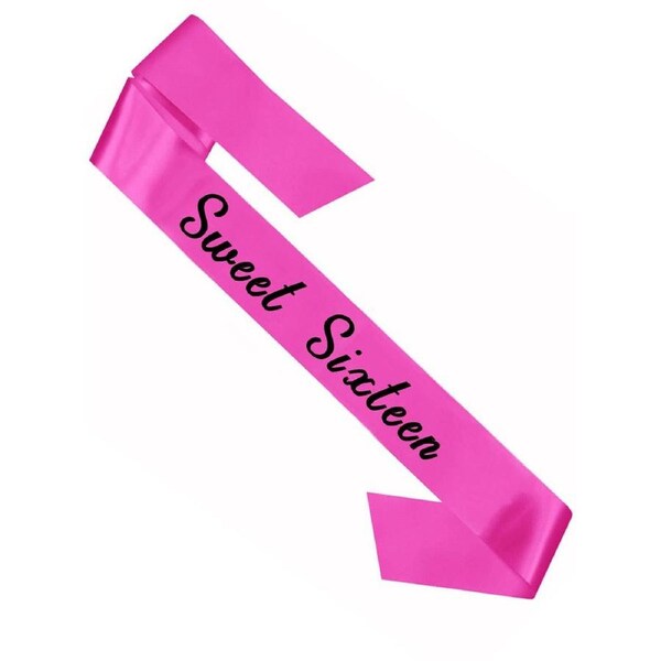 Sweet 16 Pink and Black Party Sash