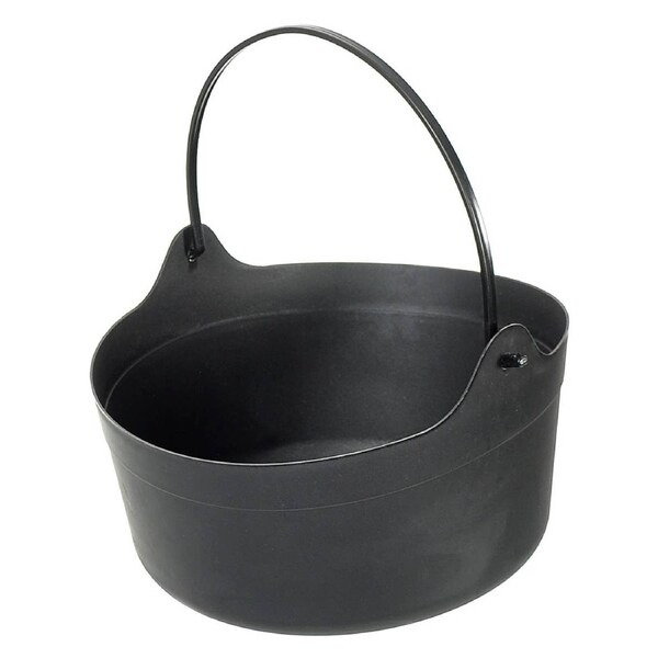 Basic Black Plastic Trick or Treat Cauldron Halloween Decoration