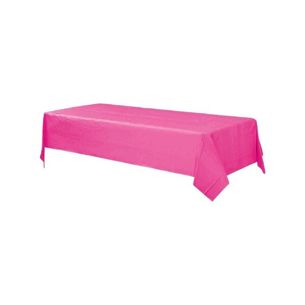 Bright Pink Plastic Table Cover