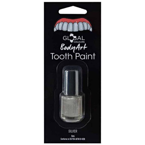 Brush On Silver Tooth Paint Makeup