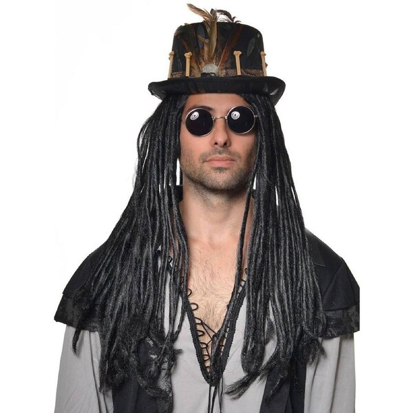 Voodoo Mens Black Dreadlocks Costume Wig