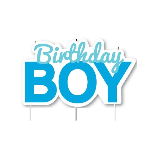 Birthday Boy Large Blue Birthday Candle