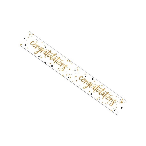 Congratulations Black and Gold Party Banner