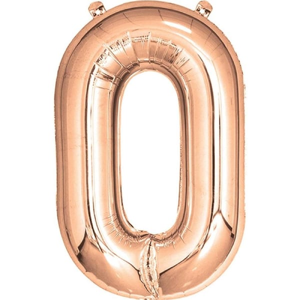 Rose Gold Giant 84cm Number 0 Foil Balloon