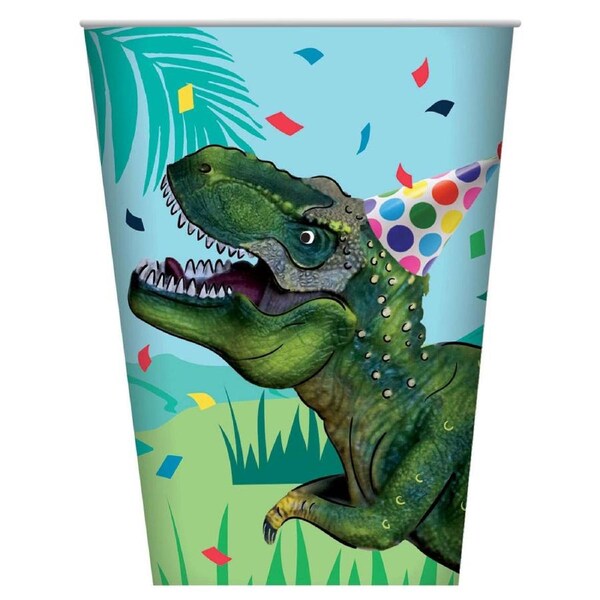 T-Rex Dinosaur 8 Pack Paper Party Cups