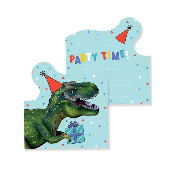 T-Rex Dinosaur 8 Pack Paper Party Invites