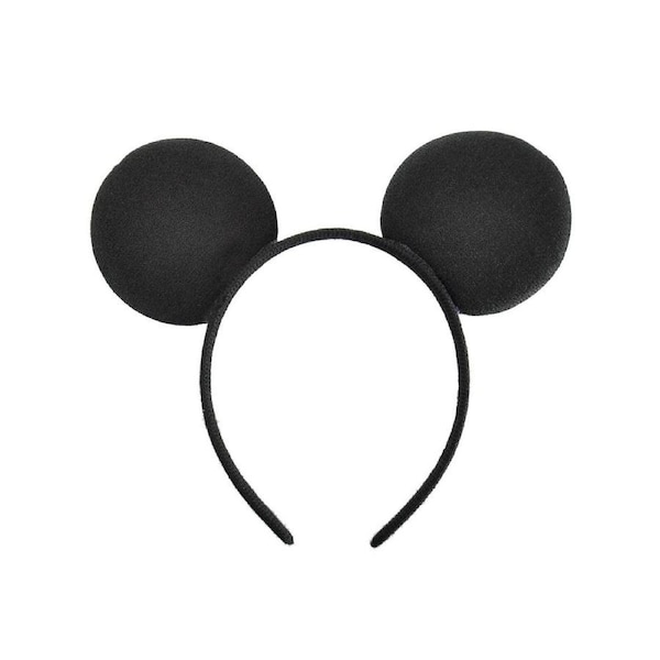 Round Black Mouse Ears Costume Headband