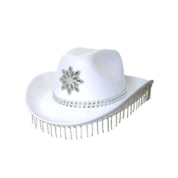 Rhinestone White Cowgirl Costume Hat
