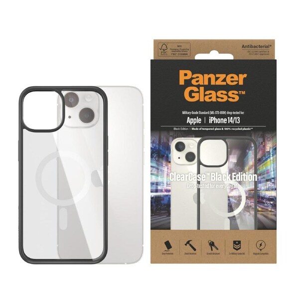 Panzerglass Magsafe Clear Case For Apple iPhone 14/13 - Black