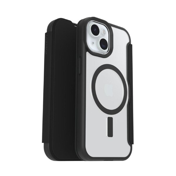 OtterBox React Folio MagSafe Case for iPhone 16e/15/14/13 - Black Crystal