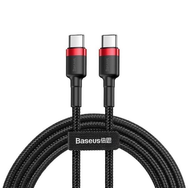 Baseus Cafule Fast Charge Type-C USB Data Charging Cable 1M - Black/Red