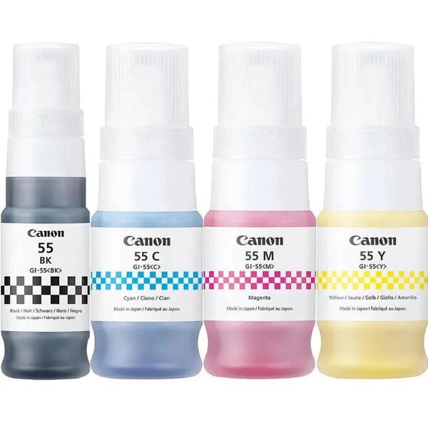 Canon GI-55 Ink Bottle Set Black/Cyan/Magenta/Yellow GX1060 GX2060
