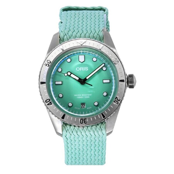 Oris Divers Sixty-Five Cotton Candy Mint Green Dial Automatic 01-733-7771-4057-07-3-19-03S 100M Unisex Watch