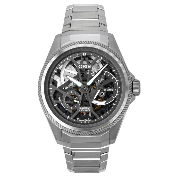 Oris Propilot X Titanium Grey Skeleton Dial Automatic 01-115-7759-7153-Set7-22-01TLC 100M Men's Watch