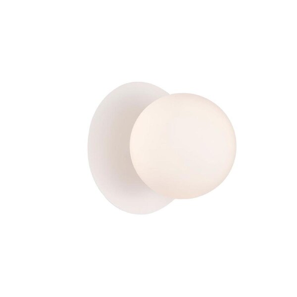 Balle Interior Round Opal Diffuser with Round Base Wall Light White