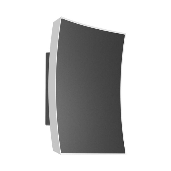 Cristal LED Tri-CCT Exterior Curved Square Wall Light IP65 Dark Grey