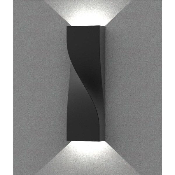 Exterior LED Tri-CCT Surface Mounted Up/Down Twist Wall Light IP65 Large Dark Grey
